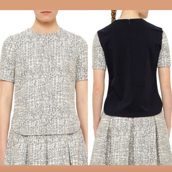 NWT Akris Punto Jacquard‎ & Jersey Blouse